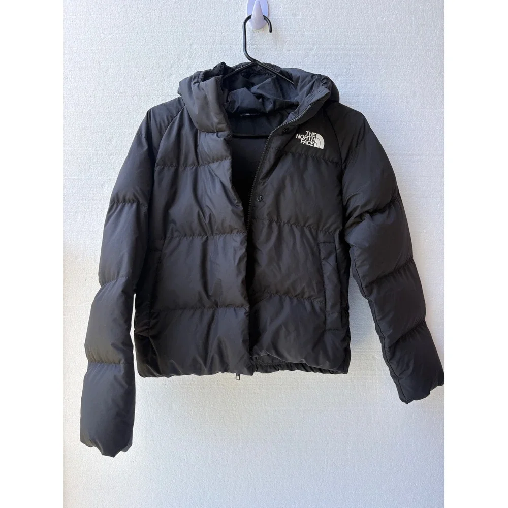 The North Face Puffer Jacket Synthetic Hooded Quilted Logo Winter School Girls L